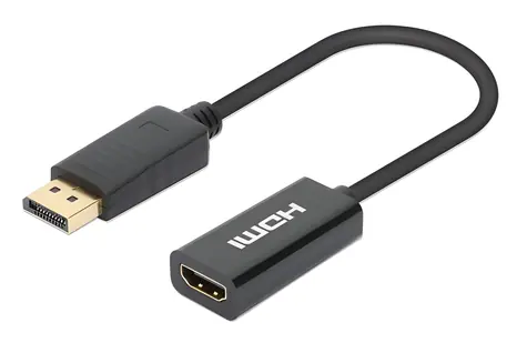 Manhattan DisplayPort - HDMI černá / Adaptér / Aktivní / 4K/60Hz / 0,15 m