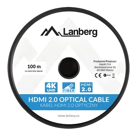 Lanberg Kabel optický HDMI 2.0 (M) - HDMI 2.0 (M) 100 m černá / AOC / 4K / 60Hz