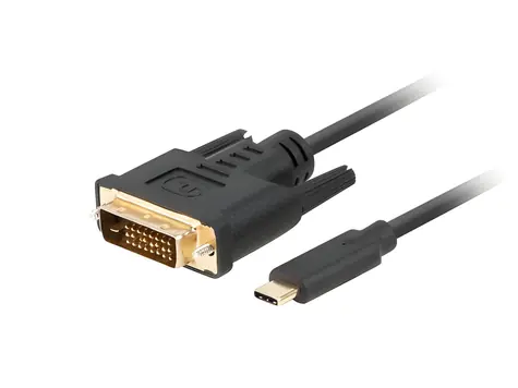Lanberg USB-C - DVI-D 24+1 černá / Kabel / 3m