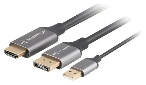 Lanberg / Kabel HDMI na DisplayPort / M/M / 4K 60Hz / 1,8 m / černý