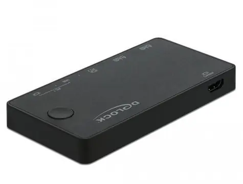 Delock HDMI a USB-C černá / KVM přepínač / 2x HDMI / 4K / 60Hz / USB 2.0