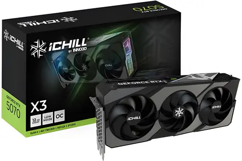 INNO3D RTX 5070 iChill X3 12GB / Grafická karta / 2572 MHz / 12GB GDDR7 / 192 bit / 1x HDMI + 3x DP / 700W (8+8)