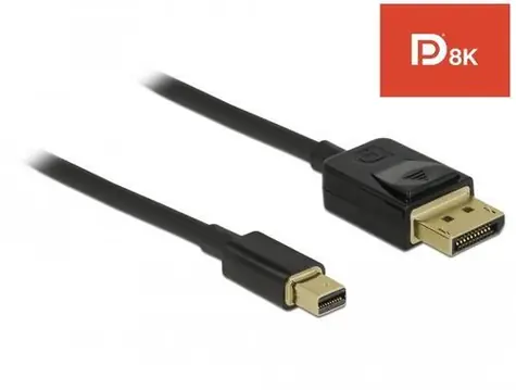 Delock Mini DisplayPort - DisplayPort 1 m černý / Kabel / 8K, 60 Hz / DisplayPort 1.4 / pozlacené konektory