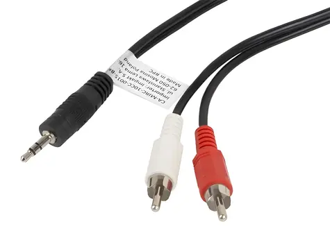 Lanberg / Redukční kabel / 3,5 mm Minijack (M) – 2x RCA Cinch (M) / 1,5 m
