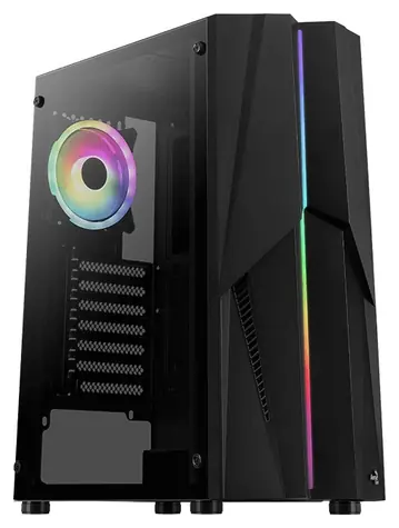 Aerocool Mecha v2 černá / PC skříň / Midi Tower / ATX / micro-ATX / mini-ITX / 1x ARGB / tvrzené sklo / 2x USB 2.0