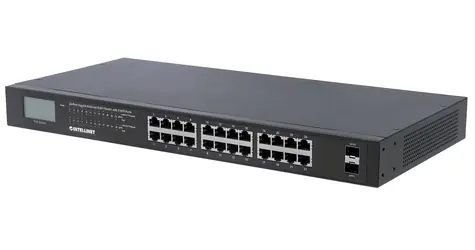 Intellinet 24-port Gigabit PoE+ 2x SFP / Switch / 24x 1 Gbps / PoE+ 370 W / Unmanaged / 19
