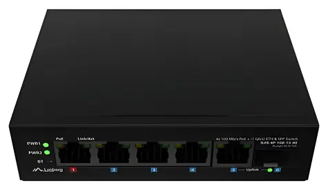 Lanberg Průmyslový PoE switch / 1x PoE BT / 3x PoE+ AT / SFP / Fast Ethernet / DIN / Unmanaged