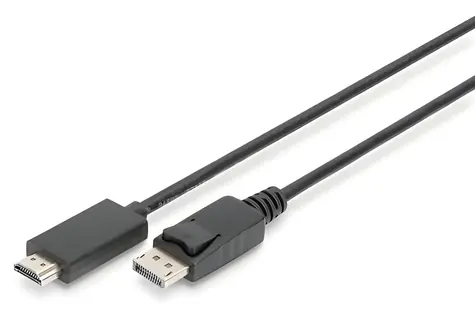 Digitus černá / Redukční kabel DisplayPort/HDMI / DP 1.2 - HDMI 2.0 / 4K 60Hz / 3 m