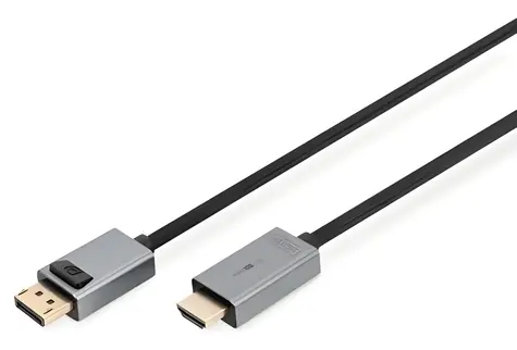 Digitus DisplayPort - HDMI A černá / Adaptérový kabel / 4K 30 Hz / 3 m / pozlacené konektory