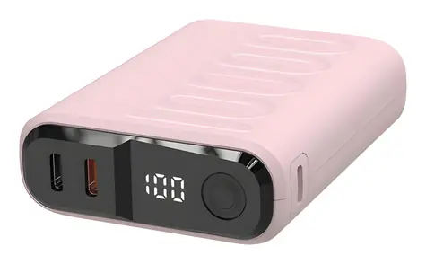 RealPower PB-10000C PD+ růžová / Powerbanka 10 000 mAh / 3x USB-C / Power Delivery