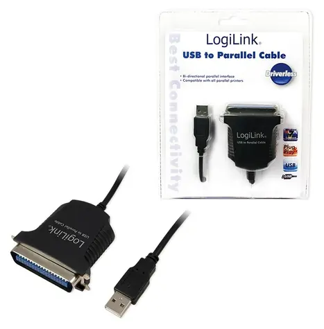 LogiLink / Kabel USB na paralelní port / USB-A (M) - Centronics 36 (M) / 1,5 m