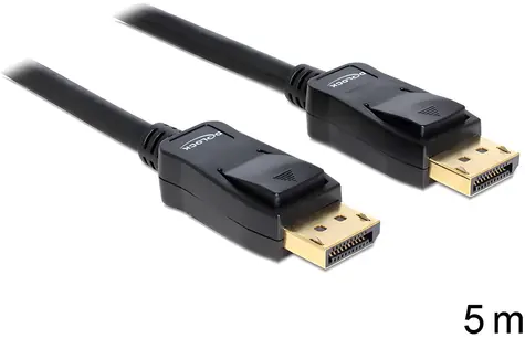 DeLock Kabel DisplayPort černá / Propojovací kabel / samec - samec / 5 m / 10,8 Gbit/s