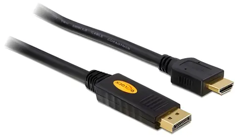 DeLock Kabel DisplayPort 1.1 (M) - HDMI-A (M) 5m černá / pasivní / 1920×1200 / 60 Hz