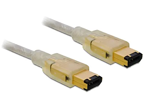 Delock FireWire FW400 6 Pin samec/samec šedá / FireWire kabel / 3 m
