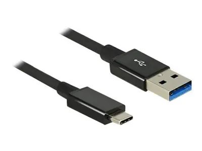 DeLock Kabel USB 3.2 Gen 2 USB-C (M) - USB-A (M) černá / 1 m / 10 Gbps / koaxiál