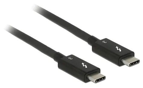 DeLock Thunderbolt 3 USB-C černá / Kabel / 0,5 m / 40 Gb/s / 100 W