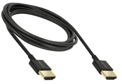 Delock HDMI 3D slim kabel s Ethernetem černá / Kabel HDMI / 2 m / 4K 120 Hz / 18 Gbit/s / pozlacené konektory