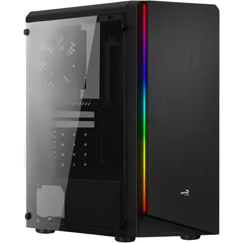 AeroCool Rift černá / PC skříň / Midi Tower / ATX / micro-ATX / mini-ITX / bez zdroje / RGB / průhledná bočnice