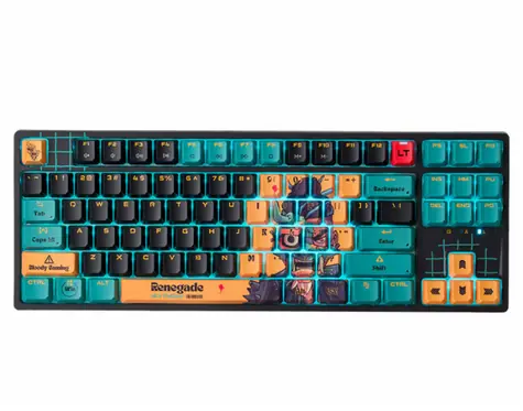 A4tech Bloody AT87 RENEGADE / Herní klávesnice / TKL / Alpha Optical Switch / RGB / USB