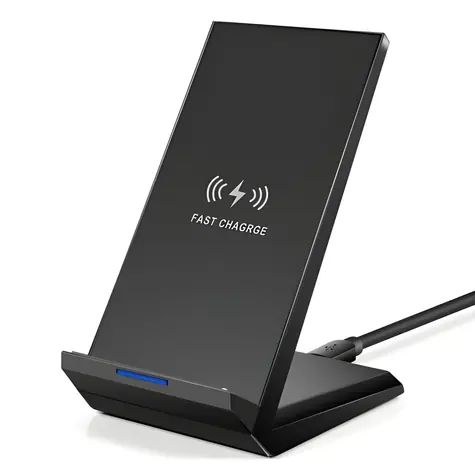 2GO černá / Bezdrátová nabíječka / 15 W / Rychlonabíjení / USB-C kabel v balení