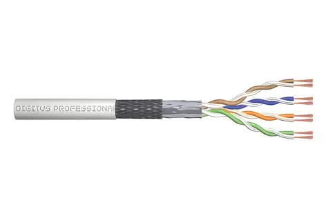 Digitus kabel drát SF/UTP šedý / Síťový kabel / CAT 5e / AWG 26/7 / 100 m / PVC