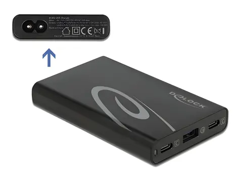 DeLock / Nabíjecí adaptér / 2× USB-C PD 3.0 + 1× USB-A / 60 W / černý