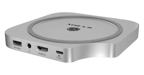 Icy Box USB-C Hub 7v1 pro Mac Mini M4 stříbrná / USB hub / USB 3.2 Gen 2 / HDMI / M.2 NVMe / čtečka SD