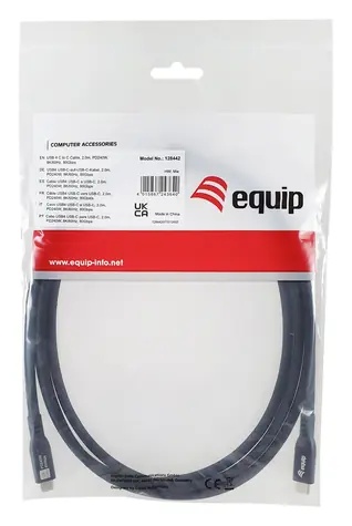 Equip USB4 Gen 4x2 černý / Kabel / USB-C na USB-C / 80 Gbps / PD 240 W / 2 m
