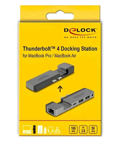 Delock / Dokovací stanice / Thunderbolt 4 / pro MacBook Pro a MacBook Air / 5K Ultra HD / USB-C PD 100 W