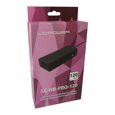 LC POWER LC-NB-PRO-120 / Napájecí adaptér pro notebook / 120 W / 18,5–20 V / 110–240 V