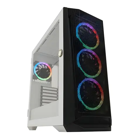 LC-Power 805BW-ON Holo-1_X bílá / Skříň PC / Midi Tower / ATX / 4× ARGB / tempered glass