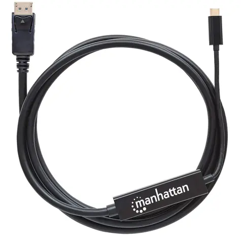 Manhattan USB-C na DisplayPort 2 m černá / Adaptérový kabel / 3840 × 2160 px / 60 Hz / DP Alt Mode / Thunderbolt 3