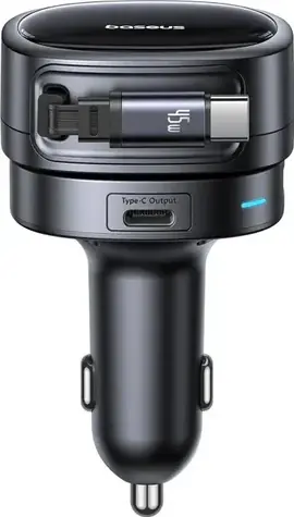 Baseus PrimeTrip VR1 černá / Nabíječka do auta / 60W / USB-A / USB-C / navíjecí kabel USB-C