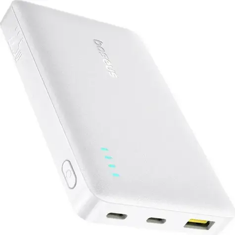 Baseus EnerFill FP21 bílá / Powerbanka / 10000 mAh / 22,5W / 2x USB-C / 1x USB-A