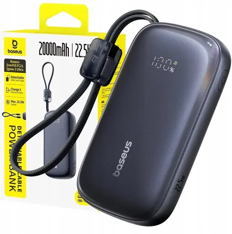 Baseus EnerFill FC21 Qpow 3 Ultra černá / Powerbanka / 20000 mAh / 22,5W