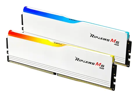 G.Skill Ripjaws M5 RGB 64GB (2x32GB) 6000 MHz bílá / DDR5 / CL32 / 1.4V / Non-ECC / Unbuffered / XMP 3.0