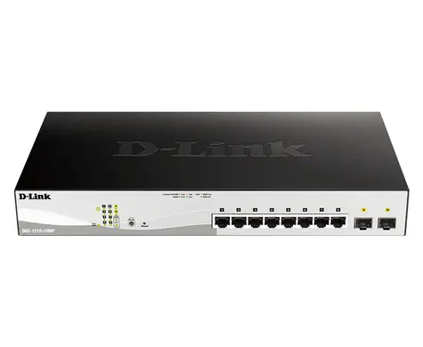 D-Link DGS-1210-10MP / Switch / 8x PoE+ Gigabit / 2x SFP / PoE 130 W / L2 Managed