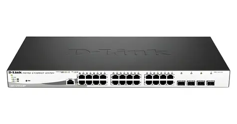 D-Link DGS-1210-28MP / 28-port Gigabit PoE Smart Switch / 24x PoE gigabit RJ45 / 4x SFP / PoE budget 370 W