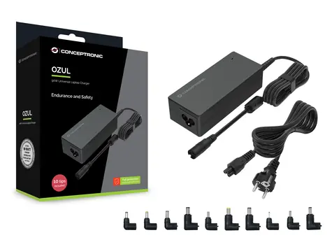 Conceptronic univerzální notebookový adaptér / 10 koncovek / 90W / 100-240V