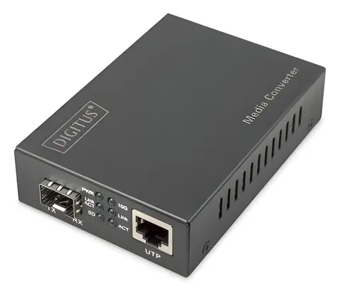 Digitus 10G Media konvertor / Media konvertor / 1× RJ45 / 1× SFP / 10 Gbit/s / dosah 80 km