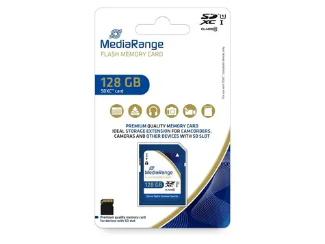 MediaRange SDXC 128GB / Class 10 / UHS-I / R: 80 MB/s / W: 10 MB/s
