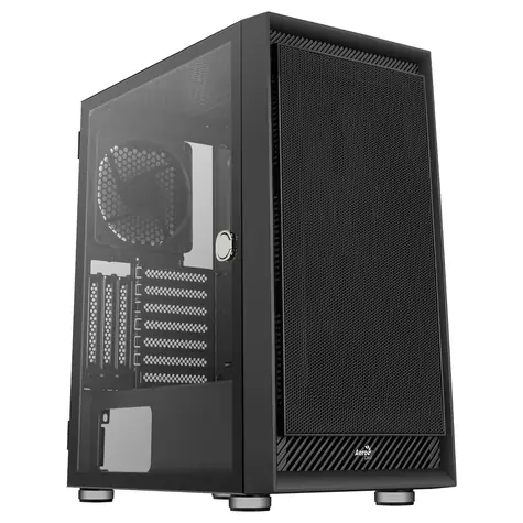 AeroCool Graphite V1 černá / PC skříň / Midi Tower / ATX / mATX / Mini-ITX / 2x USB 3.0 / 1x 140 mm / bez zdroje