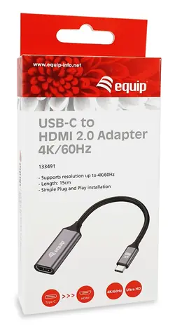Equip USB-C to HDMI Adapter / Redukce / USB-C / HDMI / 0,15 m / 4K 60Hz