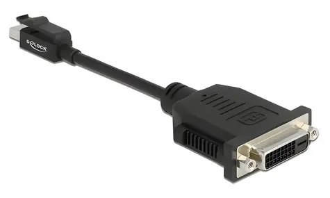 Delock černá / Adaptér / Mini DisplayPort (M) - DVI (F) / s aretací / pasivní / 1920 x 1200 60 Hz