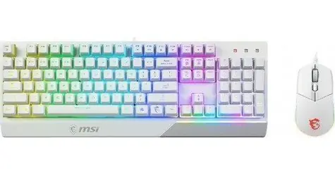 MSI Vigor GK30 COMBO bílá / Herní drátový set / RGB podsvícení / USB / US layout