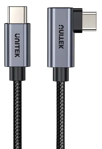 Unitek Kabel USB-C 90° / Kabel / USB-C (M) - USB-C (M) / 1 m / PD 100W