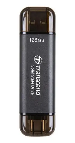 Transcend ESD310C 128GB černá / Externí SSD disk / USB-A/C 3.2 Gen 2 / R: 1050 MB/s / W: 700 MB/s