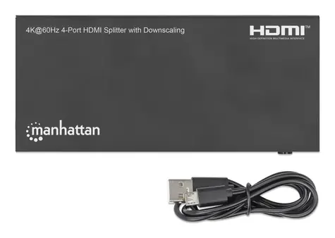 Manhattan HDMI Splitter 1/4 / HDMI rozbočovač / 4K 60Hz / HDR / HDCP 2.3