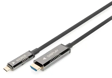Digitus USB-C – HDMI AOC / Kabel adaptérový / 20 m / 4K 60Hz / 18 Gbps / HDMI 2.0