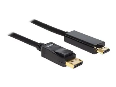 Delock 82587 černá / Kabel / DisplayPort na HDMI / 2 m / max. 1920×1080 / pozlacené konektory